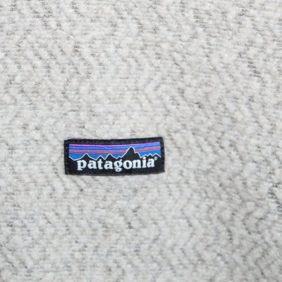 Patagonia Woolyester Fleece Jacket Full Zip Oat Navy Tan Men's Large H11922b - Picture 6 of 11